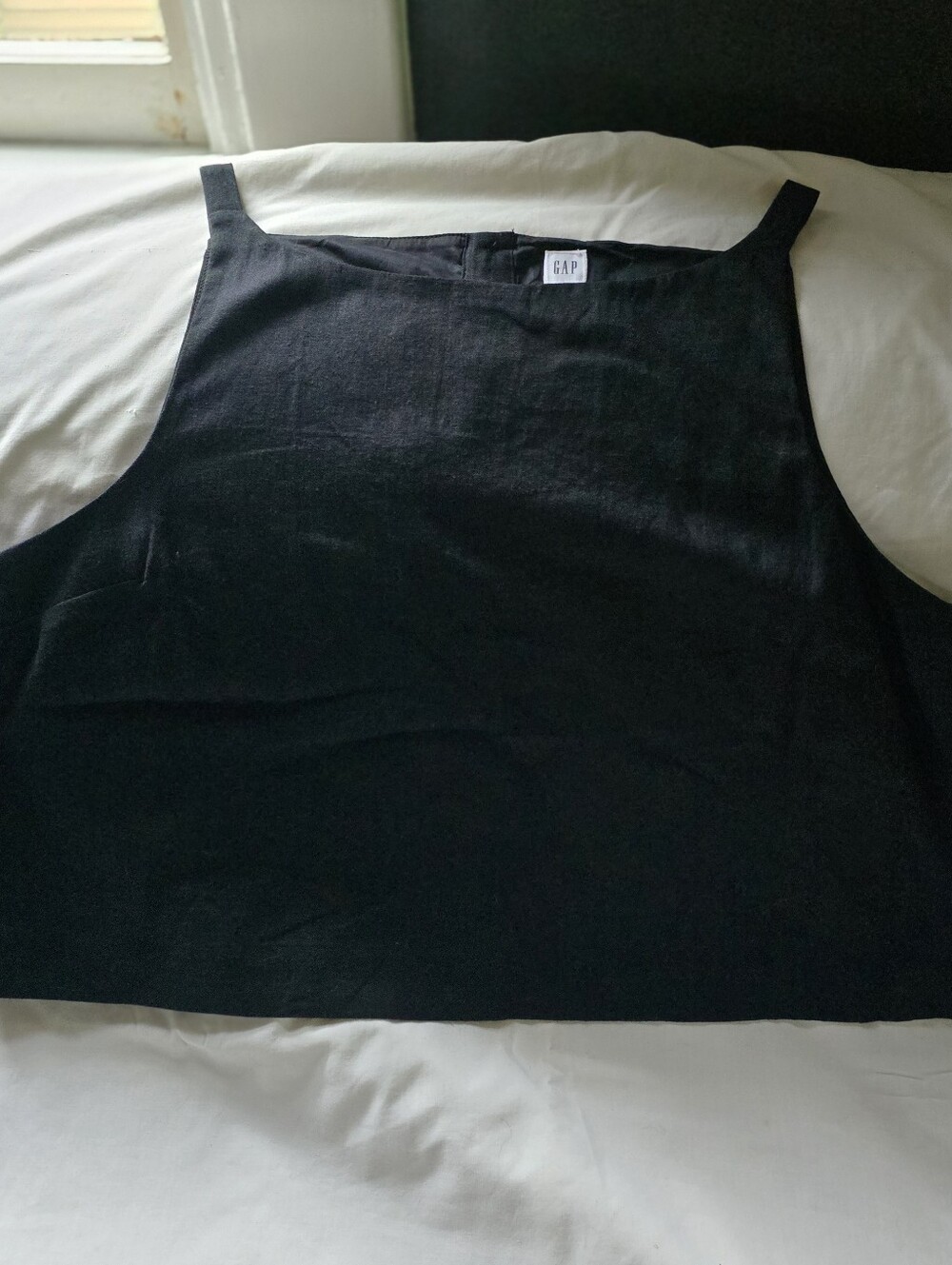 GAP Black Linen Square Neck Cropped Tank